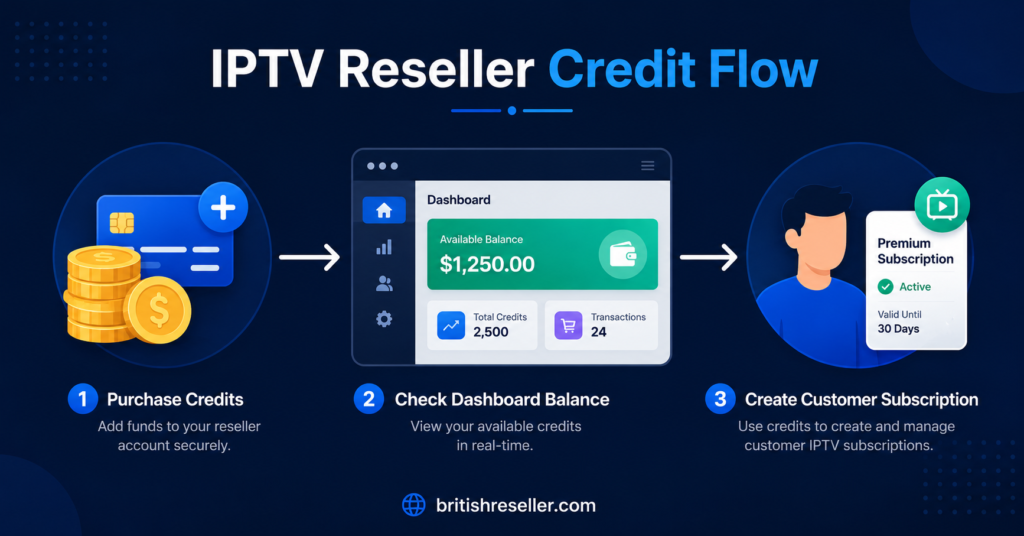 IPTV Reseller Credit Flow