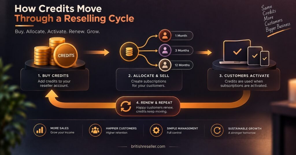 How Credits Move Through a Reselling Cycle
