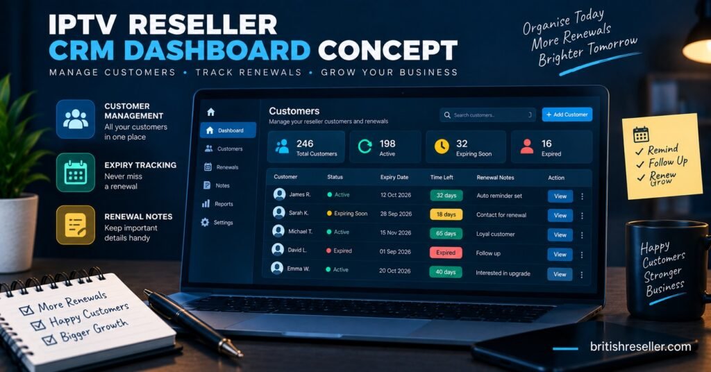 IPTV Reseller CRM Dashboard Concept
